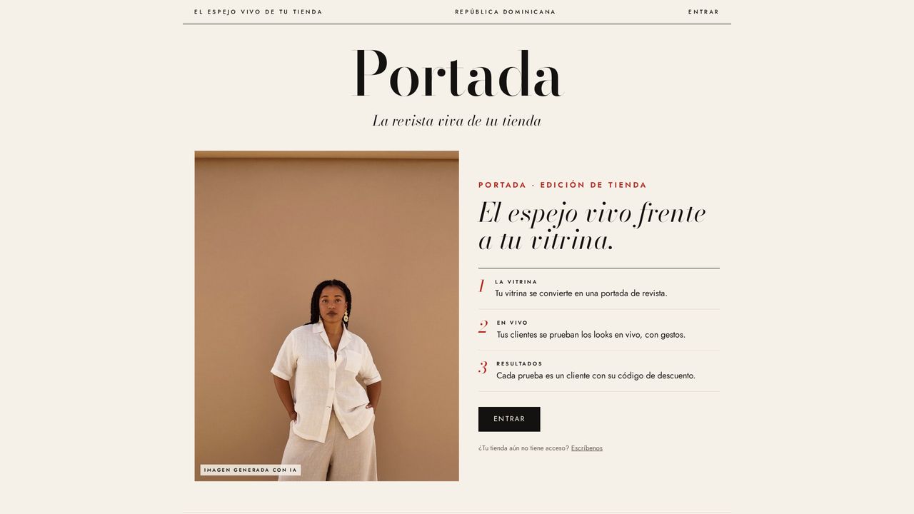 Captura del sitio de Portada